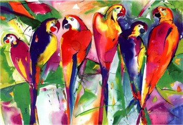 Animal Painting - aves de la familia loro
